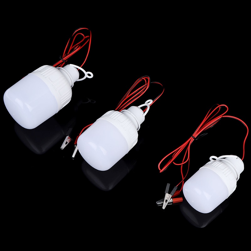 Led-lampe 12v stk. bærbar led-pære 12v 5w 9w 15w udendørs campingtelt natfiskeri hængelampe bærbar armatur