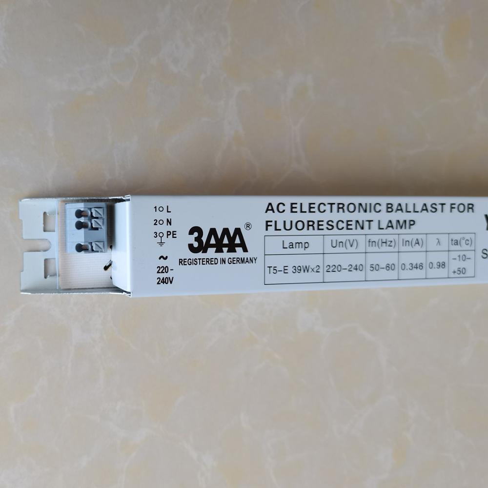 220-240V 3AAA YZ-239EAA AC Electronic Ballast Instant Start Fluorescent Lamp Electronic Ballast for T5-E 39WX2 Lamps CCC CE SAA