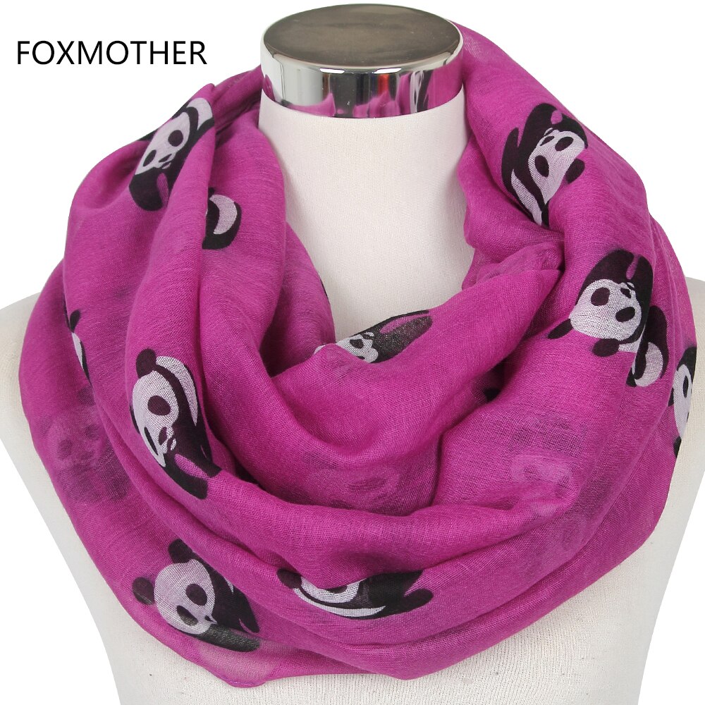Foxmom – foulard tendance gris bleu Panda, écharpe Infinity Animal, pour femmes