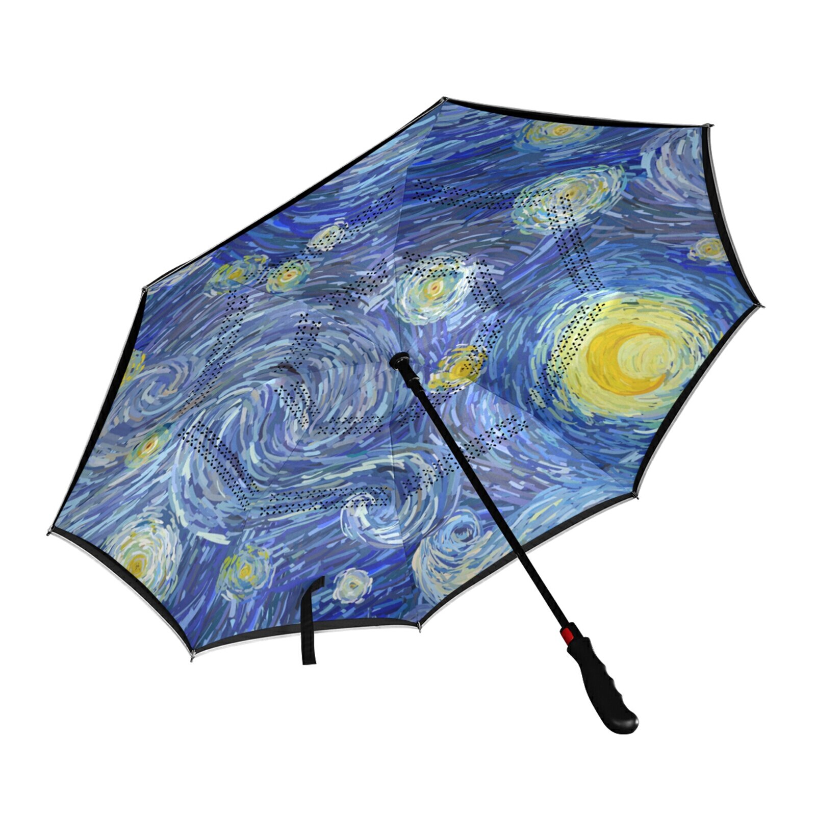 Auto Reverse Paraplu Grote Automatische Handsfree Vouwen Anti-Bone Paraplu Rechte Paraplu Van Gogh Print Paraplu