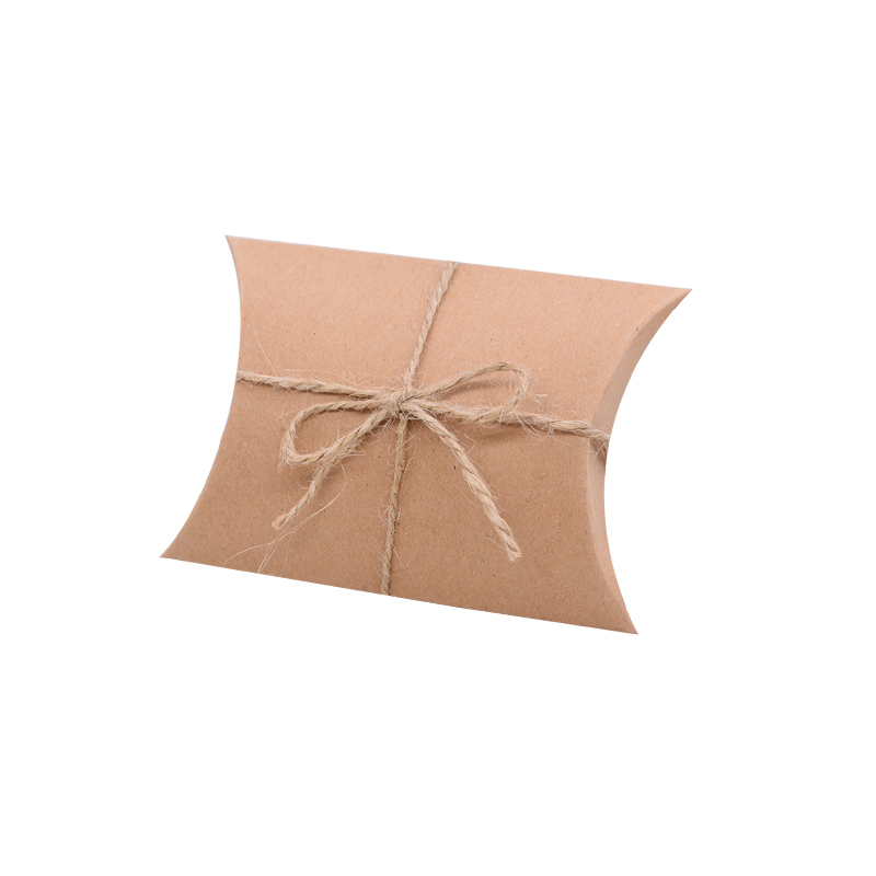 Caixa de presente de papel em forma de travesseiro, caixa para doces, acessórios de fornecimento, caixa de presente de decoração de festa de casamento, 20 peças: Kraft