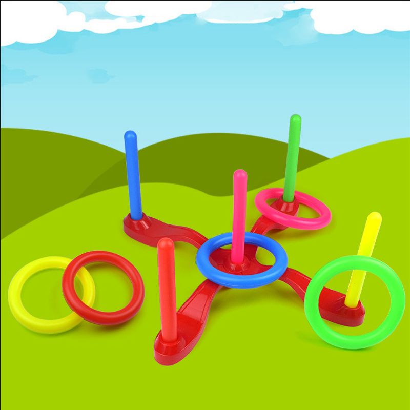 10 stk plastik kaste ringe mål kaste karneval baghave park spil børn intelligens udvikling pædagogisk træning legetøj  q6pd