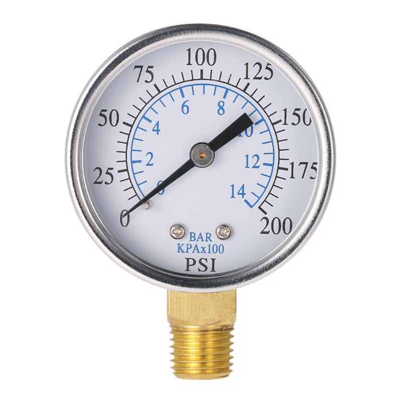 0-14 bar luftolie vandtryksmåler 1/4\ " npt 0-200 psi manometer 0-14 bar sidemontering wxtc