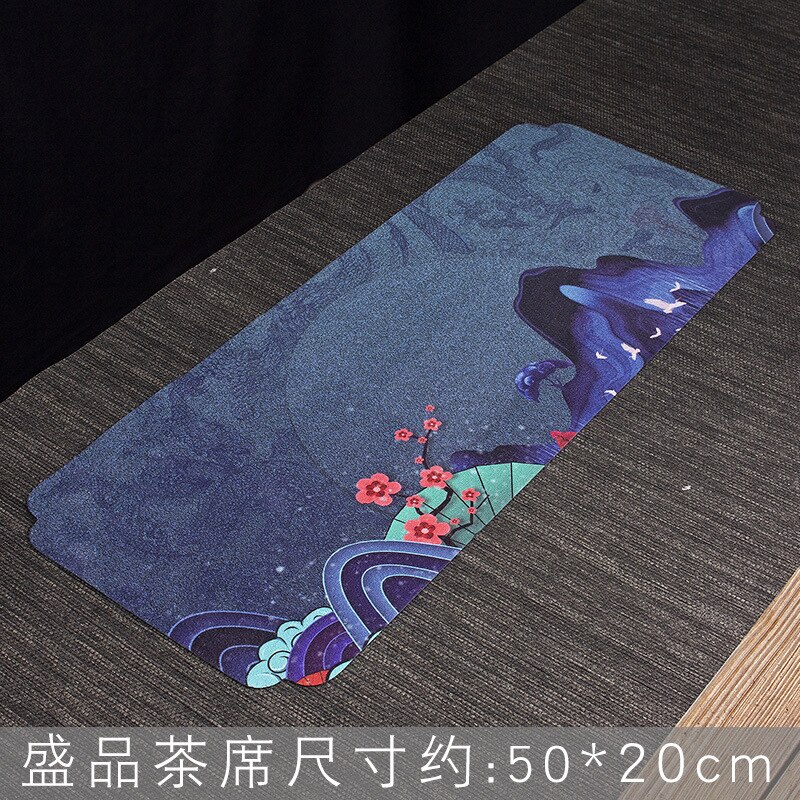 Torchon peint, torchon à thé, nappe de table, tapis de thé absorbant, théière, pièces de rechange pour cérémonie du thé Zen: E