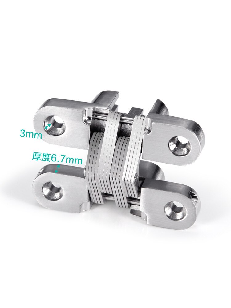 2PCS 304 Stainless Steel Hidden Hinges Seven Size Invisible Concealed Folding Door Hinge For Kitchen Furniture Hardware