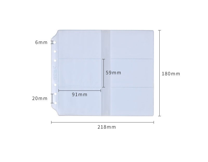 Helder transparant PVC PP inserts zakken 10 vellen voor kaart