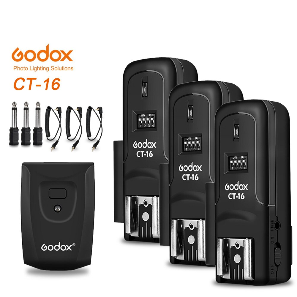 Godox CT-16 16 チャンネルワイヤレスラジオフラッシュトリガートランスミッタ + 用キヤノンニコンオリンパスペンタックススタジオフラッシュ: Kits 3