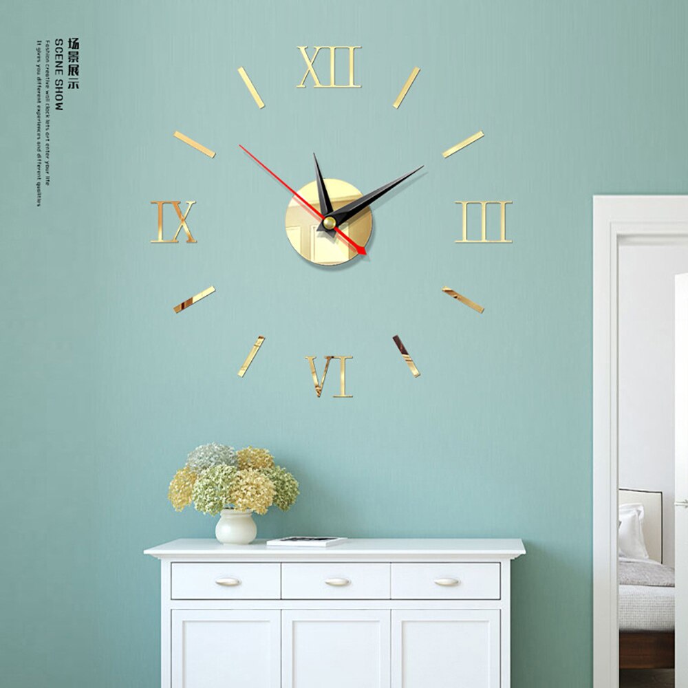 DIY Wanduhr Moderne Uhr Uhren 3D Acryl Spiegel Aufkleber Wohnzimmer Heimat Sekretariat Dekor Quarz Nadel Europa Horloge: E