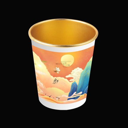 Taza de papel de aluminio dorado de 50 piezas para uso doméstico y comercial, vaso desechable de alta gama, vaso grueso para agua, té, café, leche y: 50pcs 10