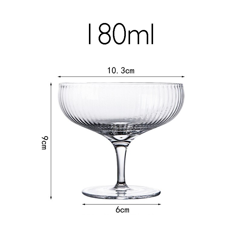 restaurant striper cocktail vin glass kopp beger iskrem yoghurt beger pudding dessert tallerken høy bolle kake matbit beholder: Klar 180ml