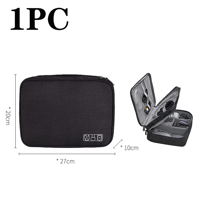 USB Charger Storage Bag Cable Organizer Cable Storage Bag With Handle Waterproof Data Line Travel Portable Electronic Organizer: Red