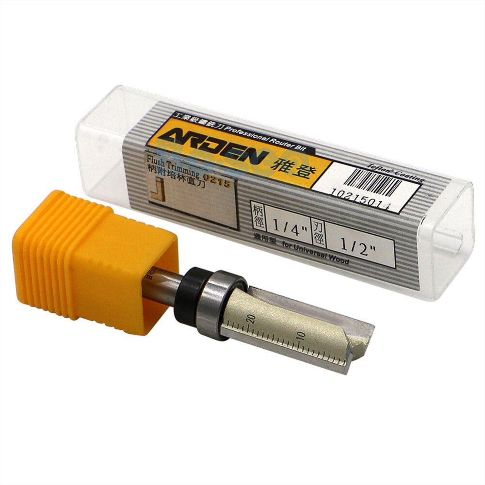 Flush Trim Pattern 1/2" W x 1" H Arden Router Bit Shank Bearing