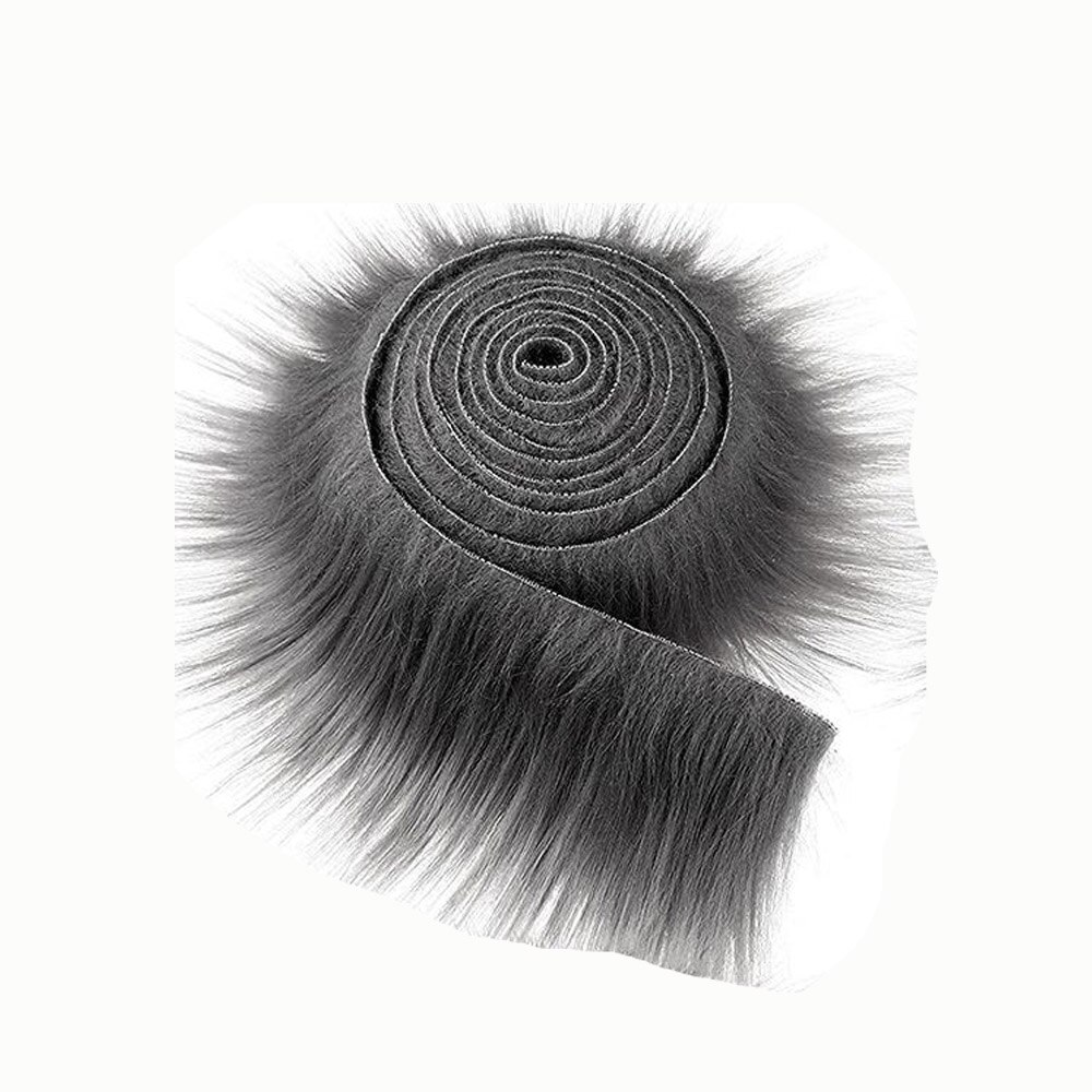 1.5M Faux Fur Ribbon Tapes DIY Apparel Sewing Fluffy Trim Trimming Fabric Home Sewing Costume Plush Stripe Collar Cap Cuff Decor: Dark grey
