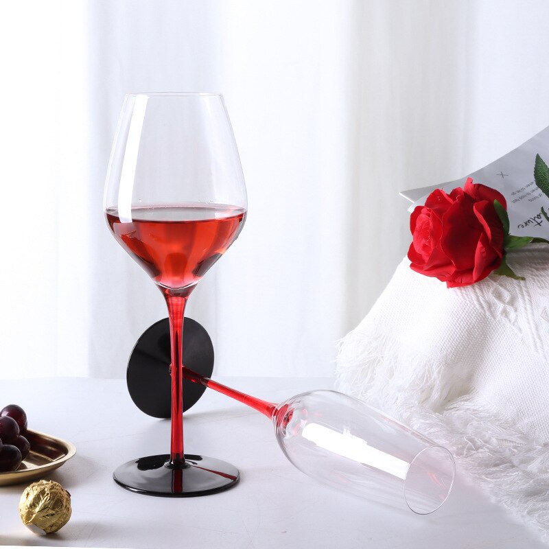 Verre à vin à fond plat en cristal sans plomb, fait à la main, couleur créative, verres à boisson, de mariage
