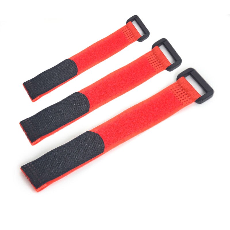 10PCS 20mm Reusable Nylon Reverse Buckle Hook Loop Magic Hook and Loop Fastener Cable Ties Sticky Thread Finishing Strapping: 10pcs Red / 20x300MM