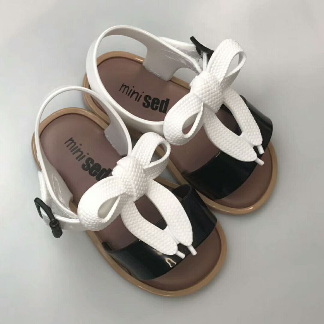 Mini Shoes Summer Style Jelly Shoe Girl Non-slip Kids Beach Sandal Toddler Kids Sandals: black / 6