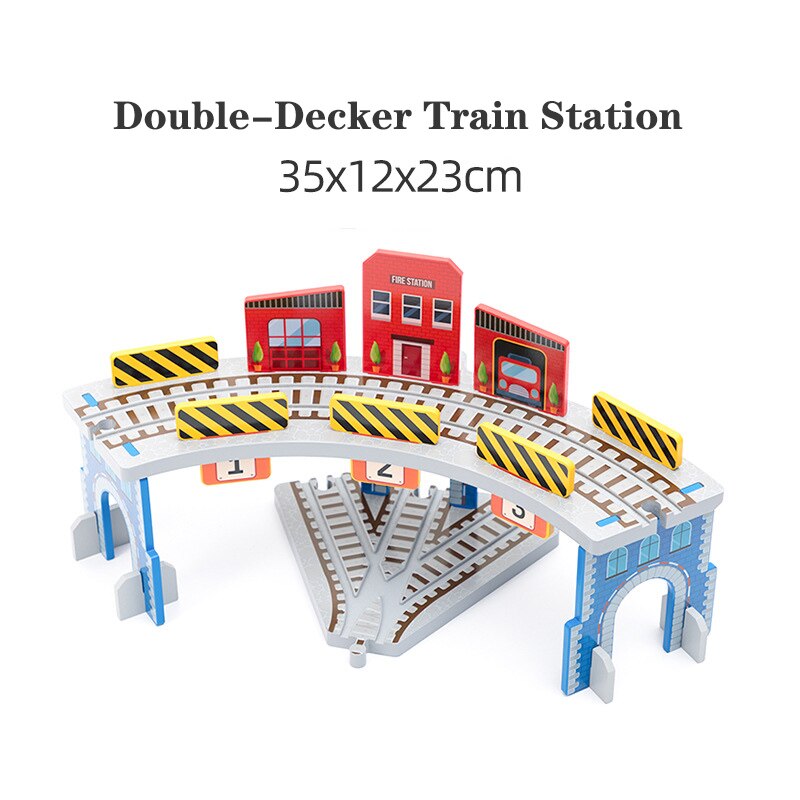 Woodentrack Scene Extension Accessories Multistorey Parking Lot Elevator Building Compatible with All Brands of Wooden Railway: WJ-JM-12-149