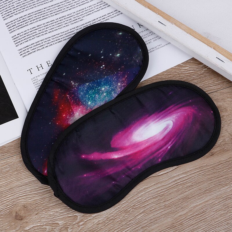 Funny Eyepatch Sleep Mask Travel Relax Eye Band Sleeping Aid Kids Blindfold Soft Satin Galaxy Eye Cover Sleeping Mask