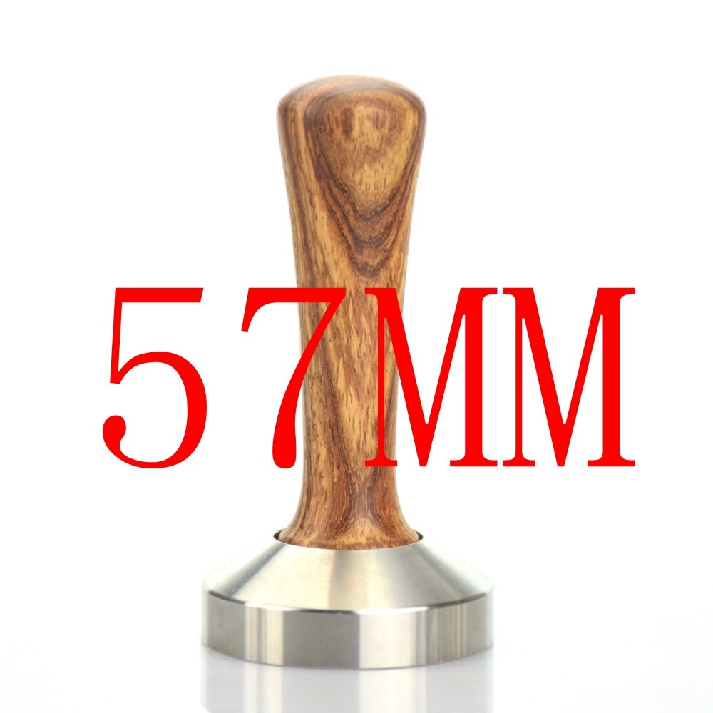 Ecocoffee Rosewood Coffee Tamper 58MM Simple Espresso Coffee Maker 304 Stainless Steel Profilter Hammer: Light Yellow