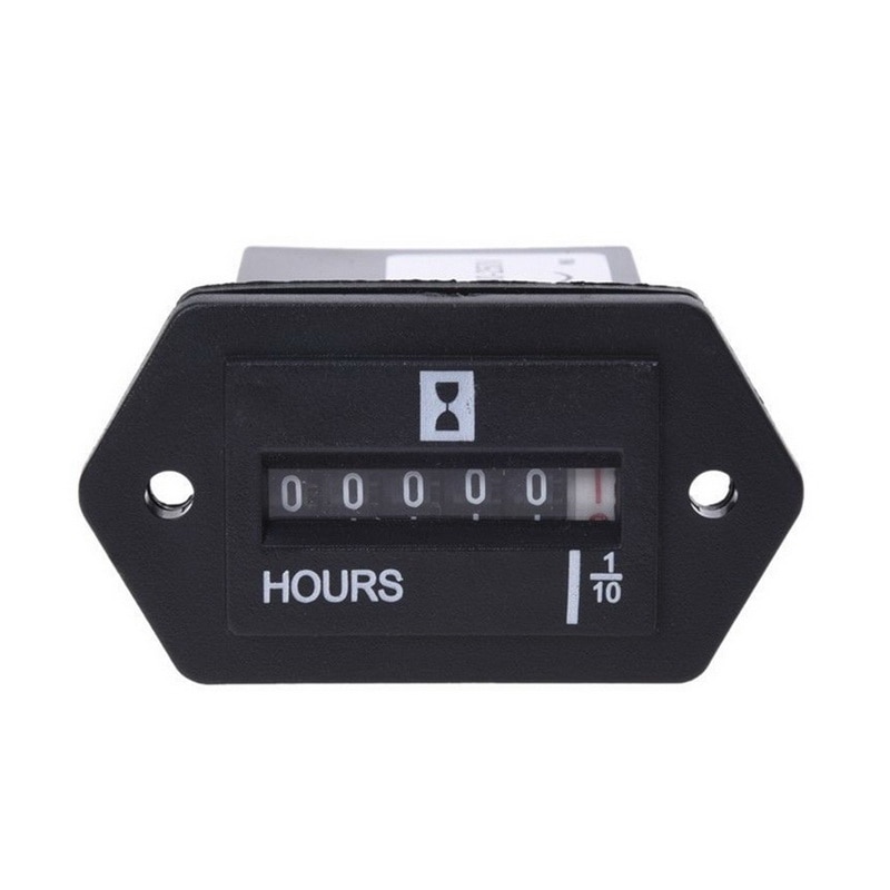 DC10-80V/AC100-250V Hour Meter For Lawn Mower Electric Generator Bulldozer Industrial Timer-1