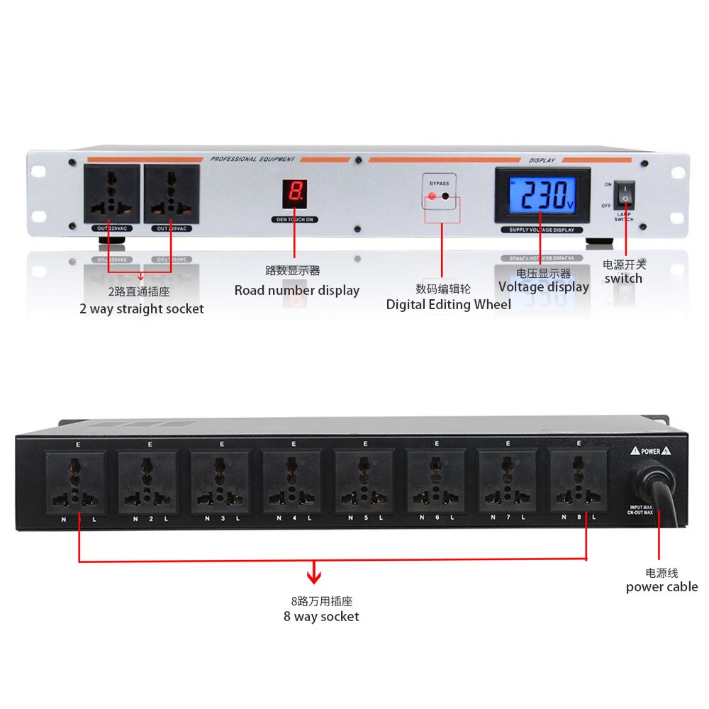 GAX-318 10 channel high power 30A dj sound system power sequence controller