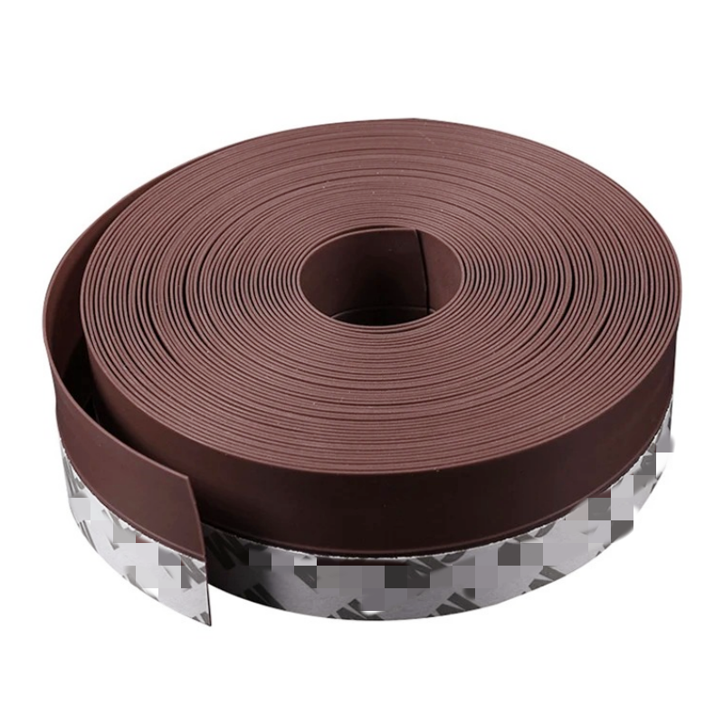 Bande d'étanchéité en caoutchouc pour bas de porte, 5M/10M, pour fenêtre météo, coupe-vent, anti-poussière, auto-adhésive, pour porte et pare-brise: CAMEL / 17mm / 3M