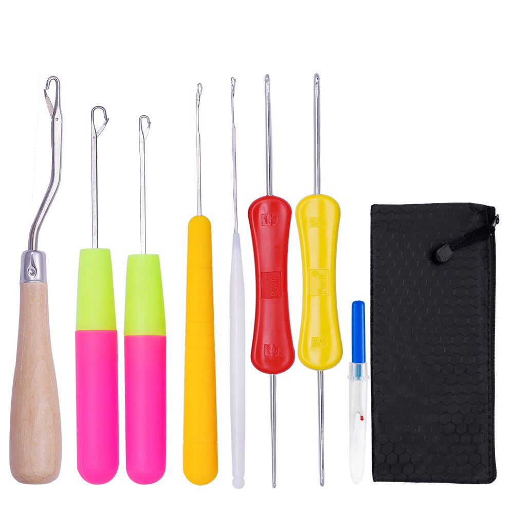 9Pcs/Set Braiding Latch Hook Crochet Hook Set Crochet Kit Knitting Needles Crochet Set Braid Craft Tools