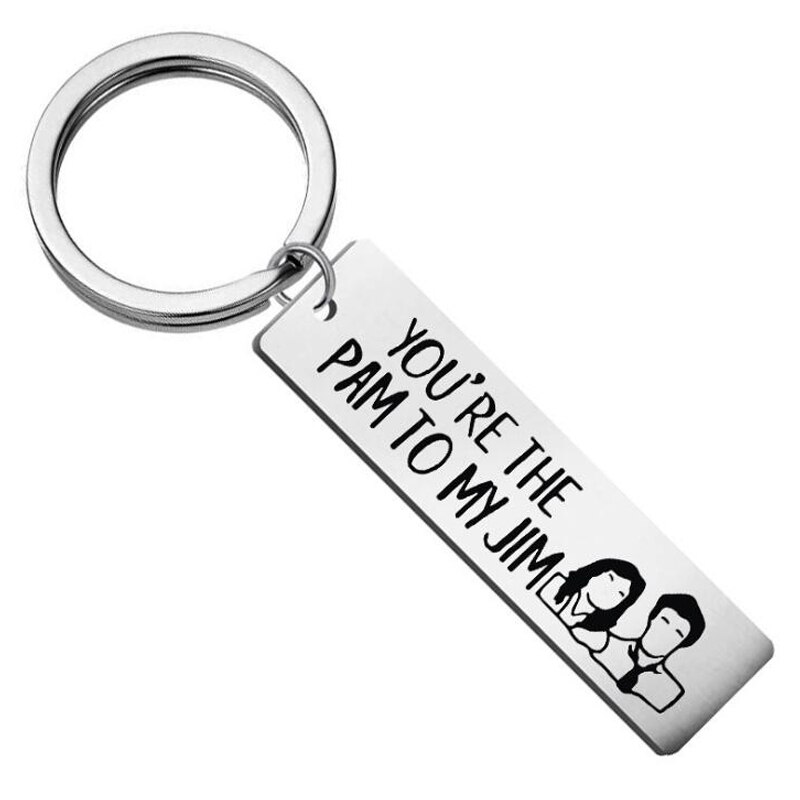 2Pcs The Office Keychain Pam and Jim Keychain You are The Pam to My Jim TV Show Inspired Boyfriend Girlfriend Couples