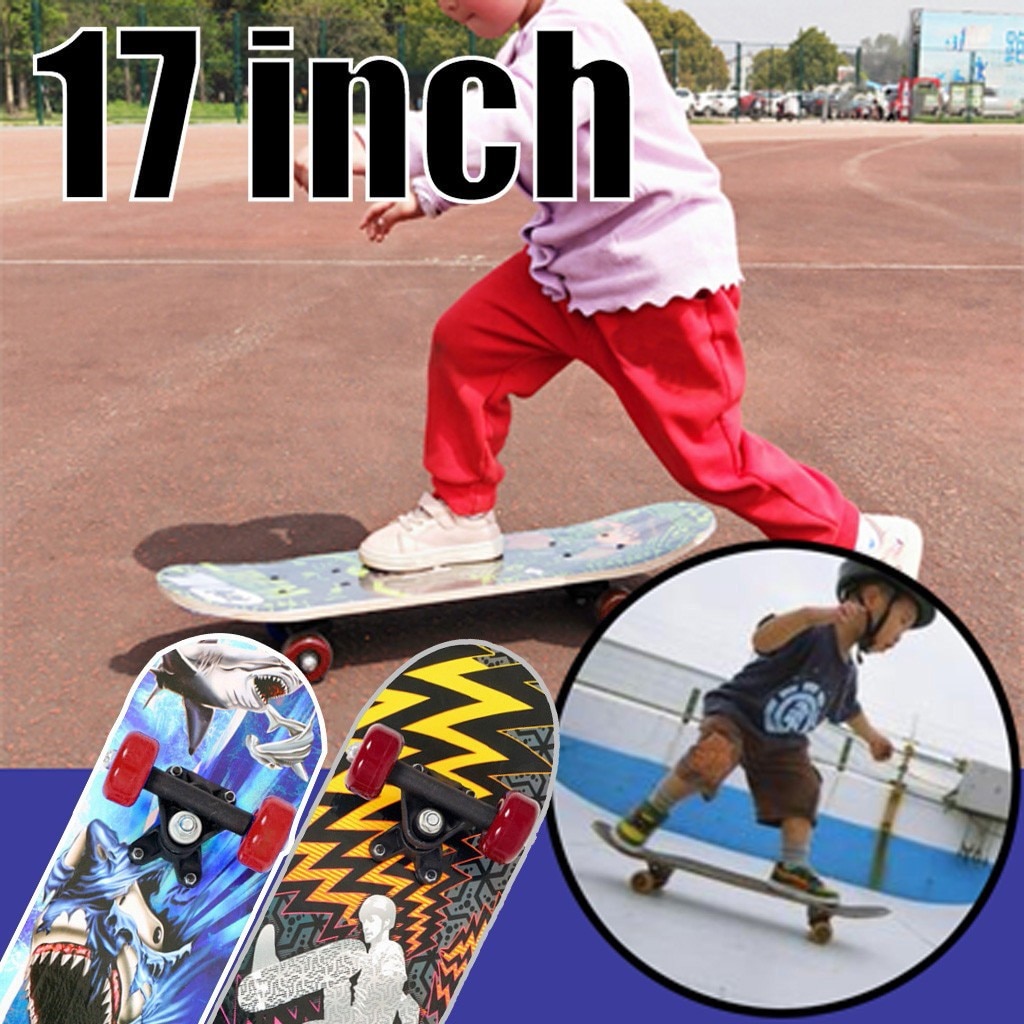 Sport komplet skateboard 17 tommer til skateboarder barn udendørs sport til begynder cool skateboard