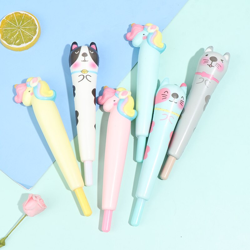1Pc Gesimuleerde Kleur Trage Rebound Pen Eenhoorns Dier Neutrale Overdrukventiel Pen Neutrale Pen