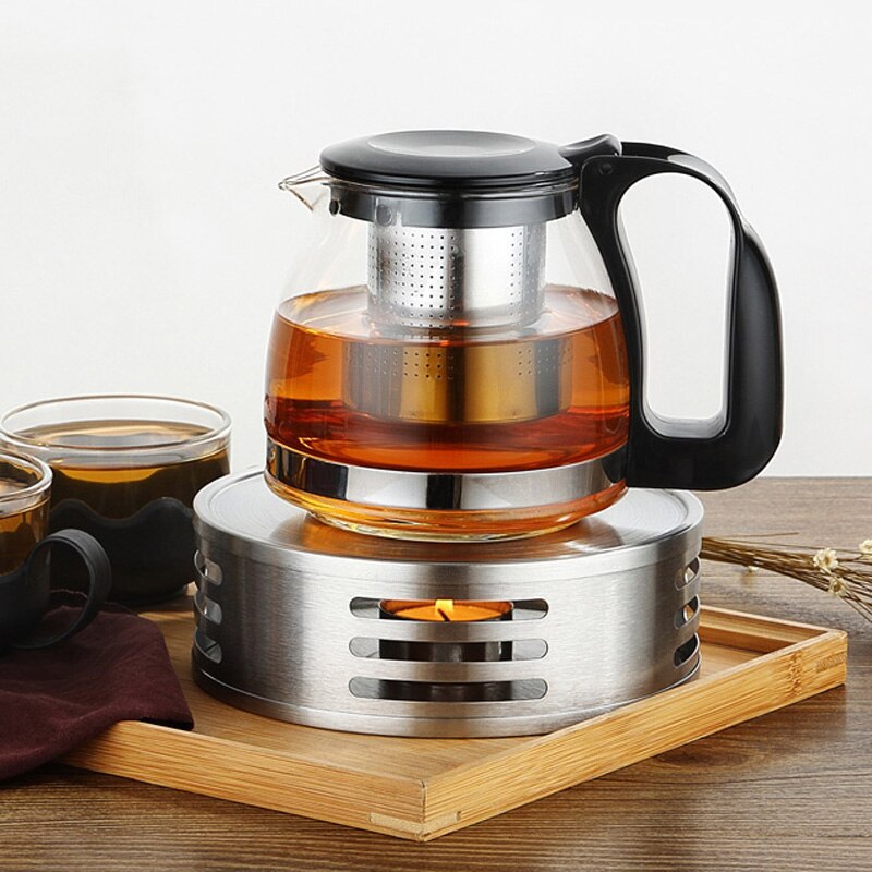Té de acero inoxidable accesorios de té estufa vela calefacción Base para olla titular/titular de la cena con velas | Luces