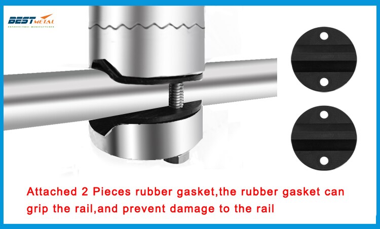 Rail Mount stainless steel 316 fishing rod rack holder pole bracket support with clamp on 3/4 to 1-1/4 inch marine boat hardware