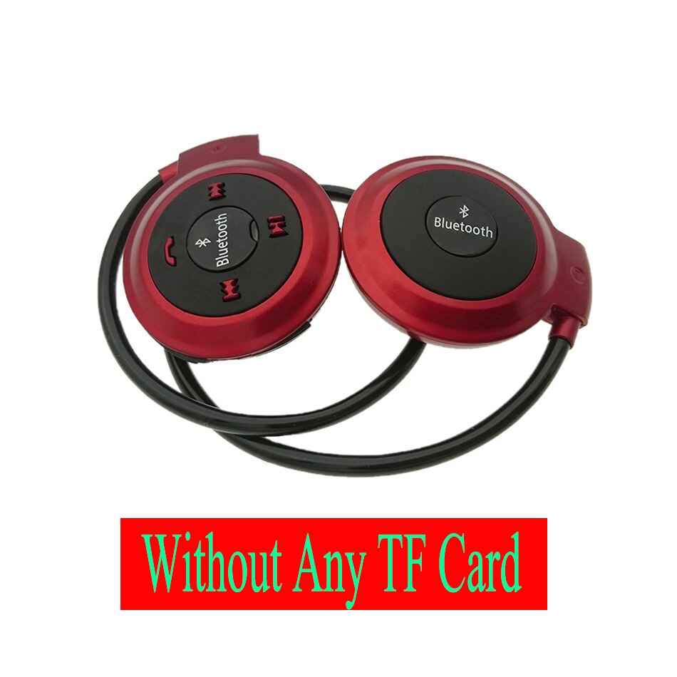 8 Hours Work Strong FM Radio 503 Bluetooth 4.0 Headset Mini 503 Sport Wireless Headphones Earphone + 64GB 32GB 16GB 8GB TF Card: Red No Any TF Card