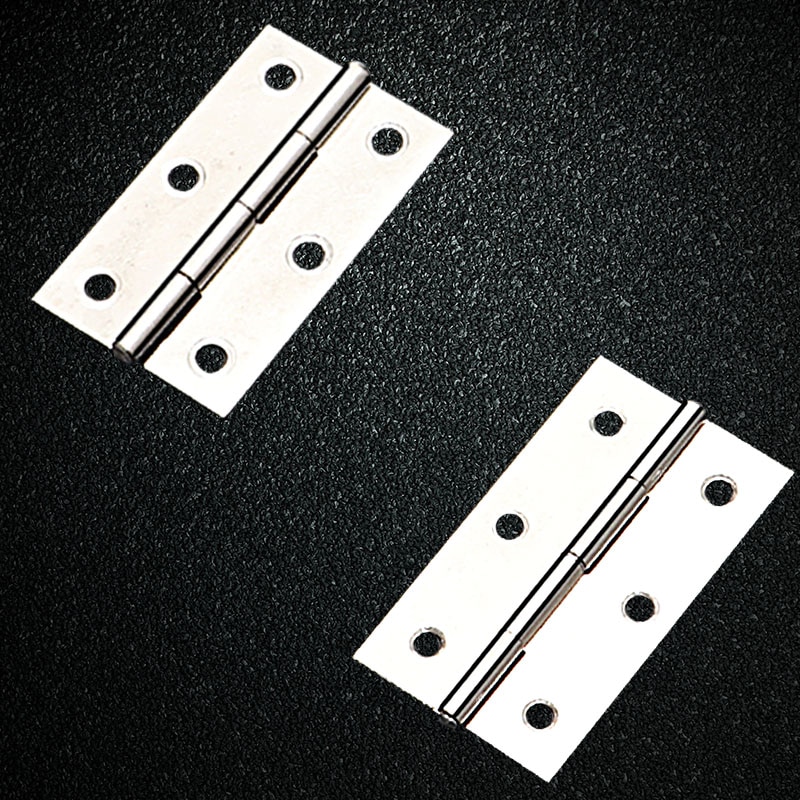 2 stks Met lager Deur Scharnier 2/2. 5/3 Inch Rvs Mini Lade Sieraden Doos Zilveren Kast Scharnieren Voor DecorationFurniture