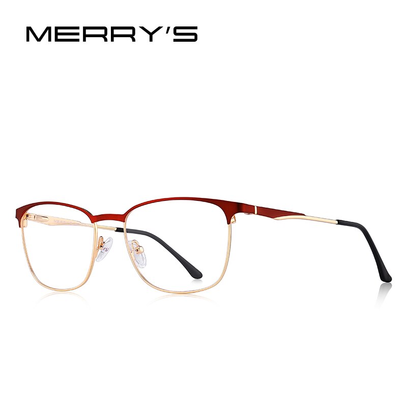 MERRYS Women Retro Cat Eye Glasses Frame Ladies Eyeglasses Prescription Optical Eyewear S2165: C04 Red