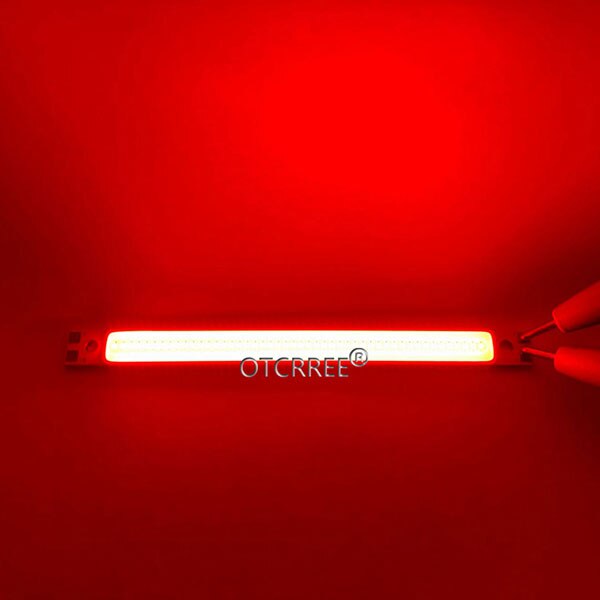 Led cob strip 120*10mm lampen 9v 12v dc 10w warm wit blauw rood groen flip chips voor doe-het-zelf autoverlichting cob led buizen: Rood 12v