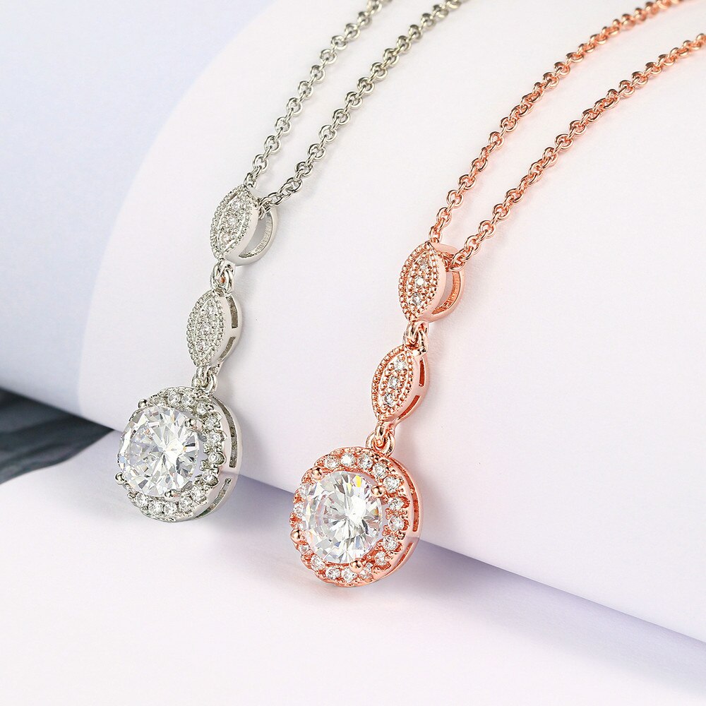 Zhouyang Top ZYN428 Cz Rose Gold Kleur Hanger Sieraden Gemaakt Met Oostenrijk Crystal Elements