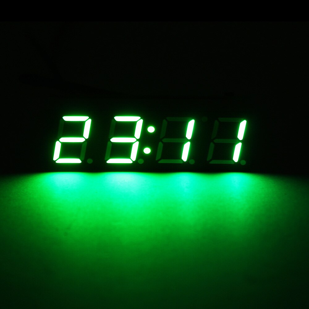 Mini Auto Digitale Klok Thermometer Voltmeter 3 In 1 Led Display Digitale Timer Voltmeter Interieur Elektronische Accesso: green
