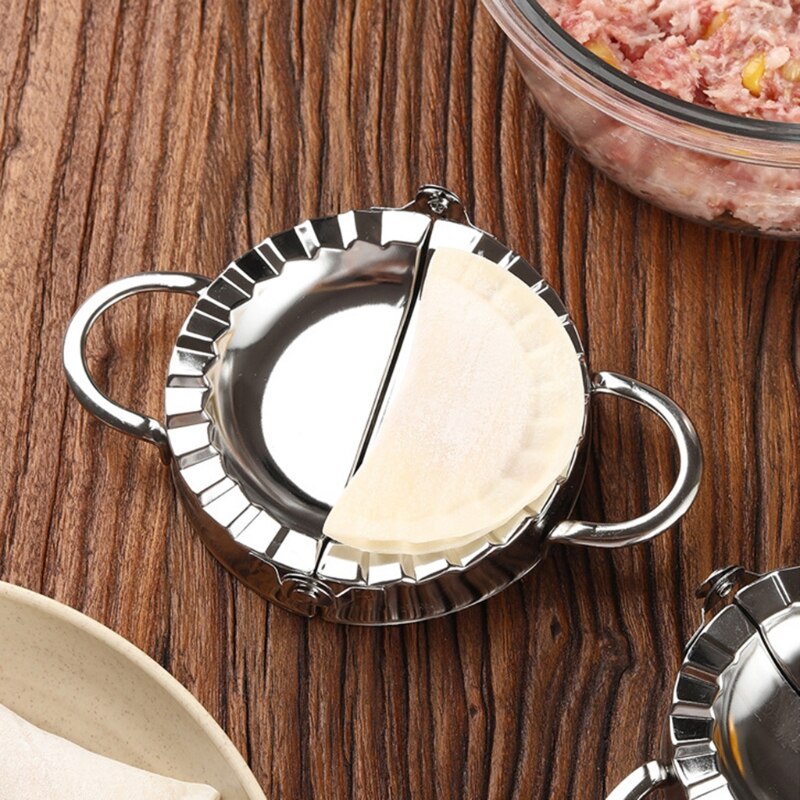 Stainless Steel Dumpling Maker 3 Pcs Small Medium and Large Dumpling Mold Dough Press Cutter Wrapper Pie Crimper Pastry Tools Ra