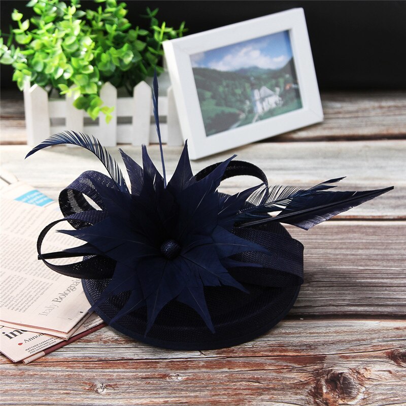 Sombrero de novia para , tocado de novia, tocado de boda, tocado, sombrero de boda al por mayor, sombrero de boda para mujer, pinza de cabeza, boda: Blue