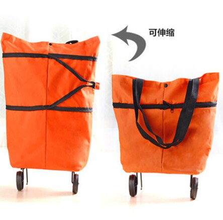 Bærbar sammenklappelig købmand indkøbspose indkøbspose miljøbeskyttelse taske håndtaske bugsertaske stor kapacitet hjem: -en
