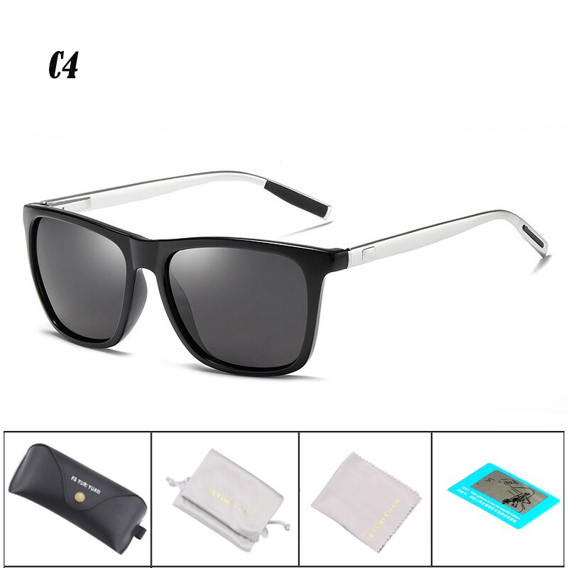 Gafas de sol polarizadas de aluminio y magnesio para hombre, lentes de sol masculinas para pescar, hacer senderismo, acampar, deportes, conducir, 387: C4