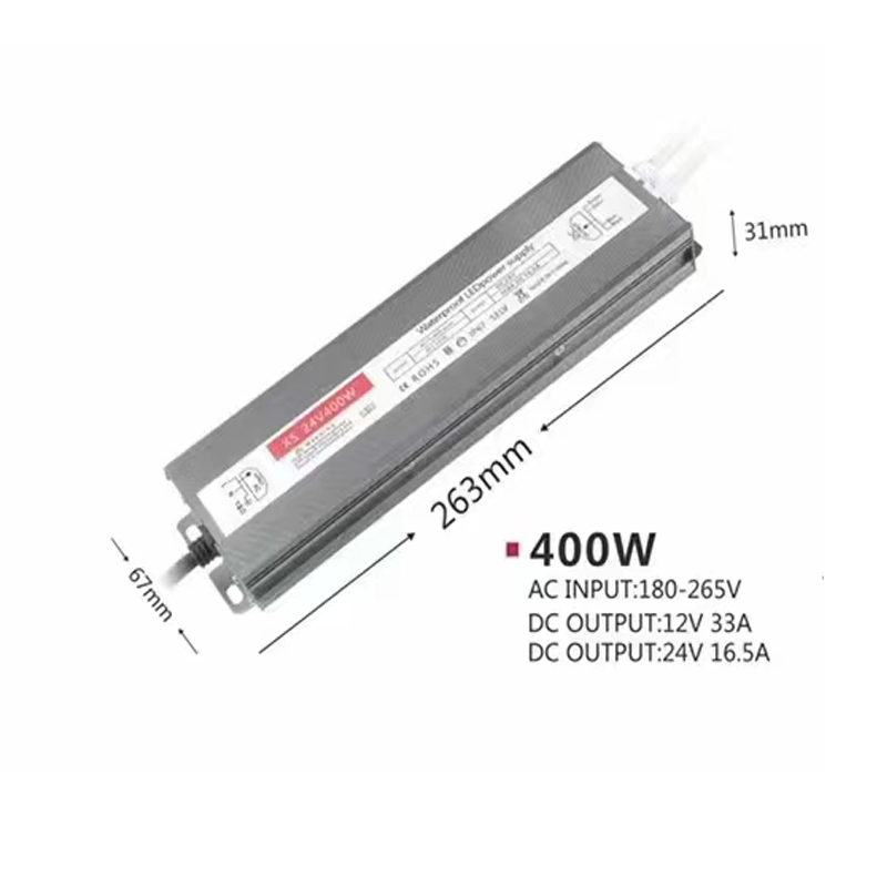 LED-Lampenbeleuchtungstransformatoren AC180-265V zu DC12V DC24V100W200W400W600W Wasserdichte IP67-Versorgungsbeleuchtung Aluminiumtransformatoren: Grau / 380V
