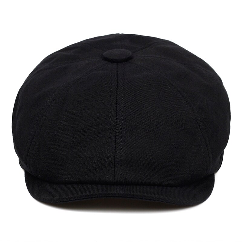 Newsboy Cap Men's Twill Cotton Eight Panel Hat Women's Baker Boy Caps Retro Big Large Hats Male Boina Black Beret