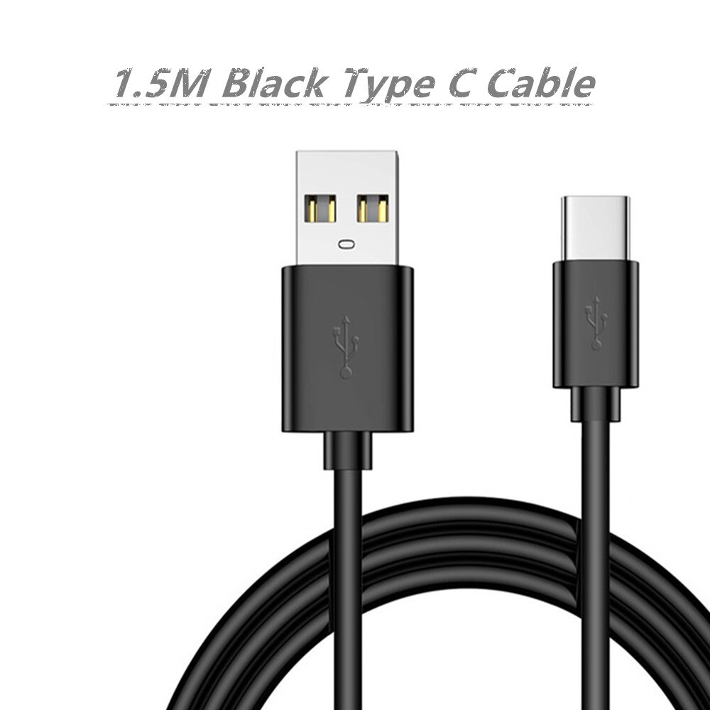 Adaptador de carregador usb para xiaomi redmi k20 k30 8a nota 8 9pro huawei p20pro p30 p40 mate 30 samsung a01 m21 31 usb tipo c cabo: 1.5M Black TC Cable