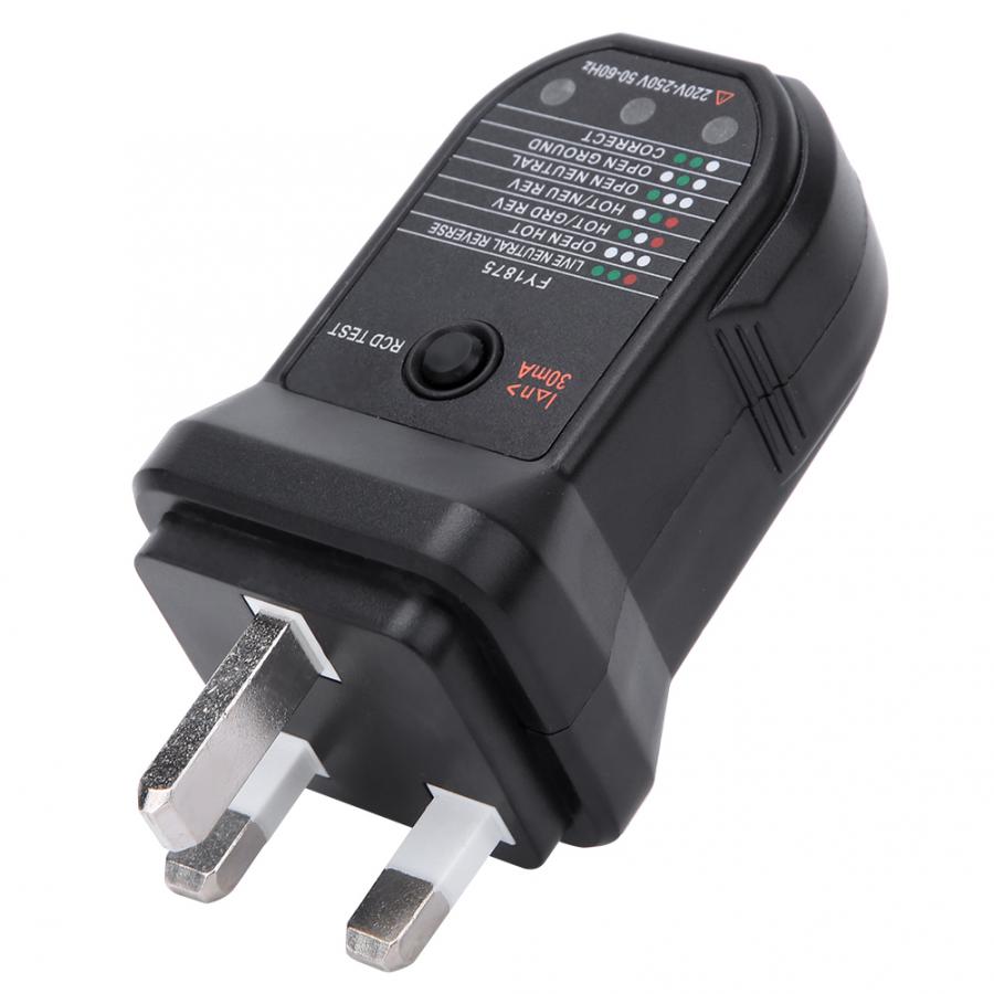 Stopcontacttester, stopcontactdetector, veiligheidslekbeveiliging, testinstrument voor stroomonderbrekers voor het testen van 220-250v stopcontacten