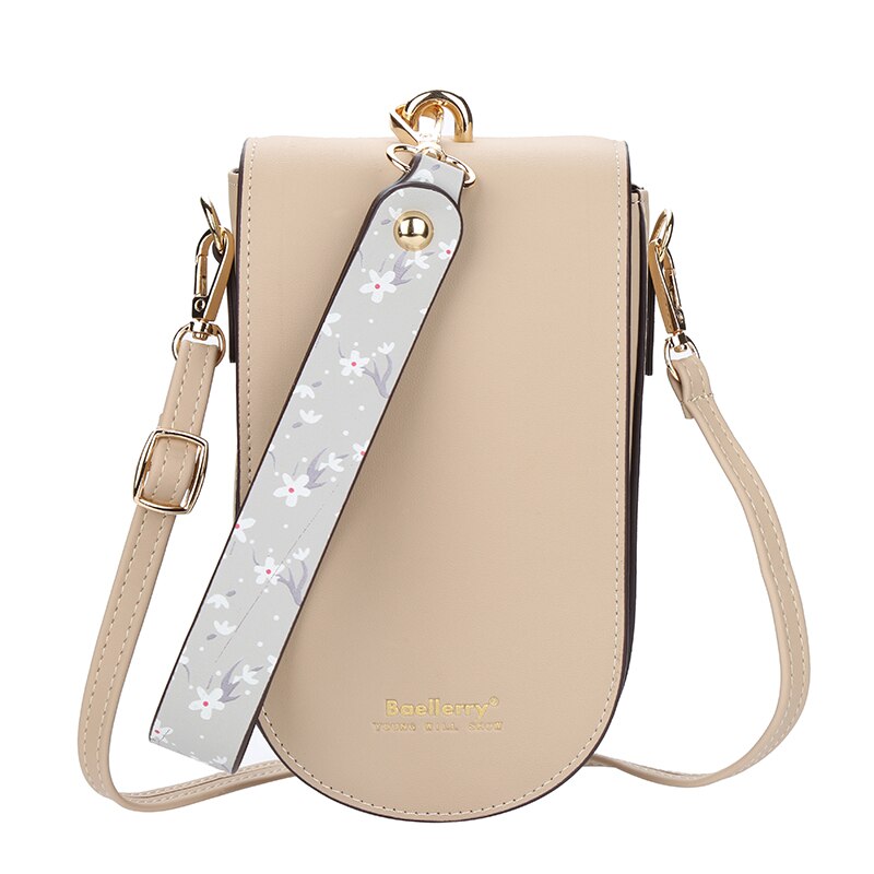 Bolso cruzado pequeño de piel sintética para mujer, bandolera de hombro para chica, color amarillo,: Caqui