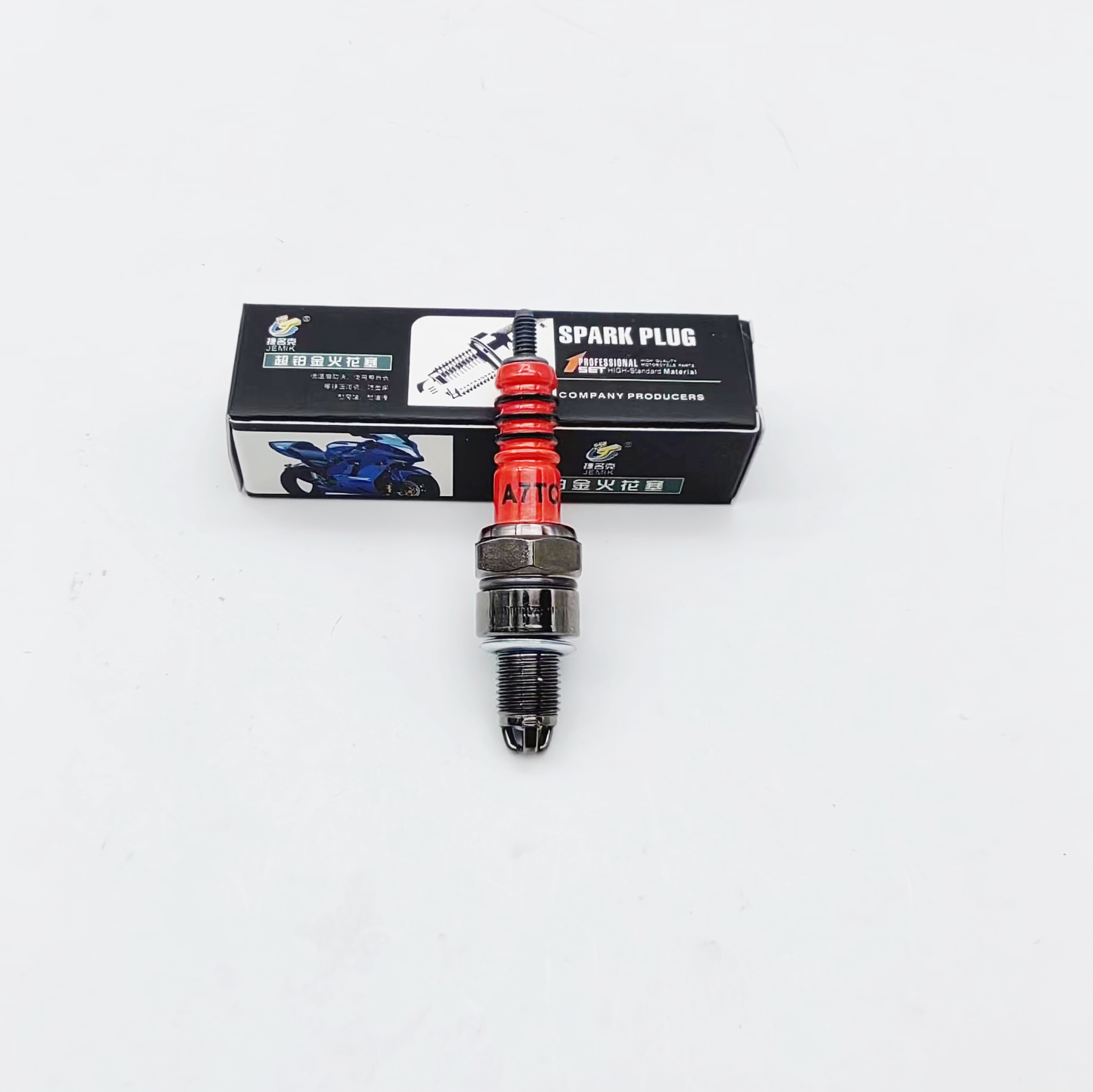 Universal- Rennen 3-Elektroden-Motorrad-Zündkerze A7TC CR8E D8TC für 50 cc 110 cc 125 cc 150 cc ATV Roller: Lavendel