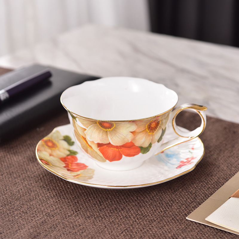 Enkele Nordic Koffiekopje Schotel Lepel Set Bone China Britse Cafe Porselein Thee Cup Geavanceerde Tasse Een Cafe Keramische Theekopje EE50BD: I