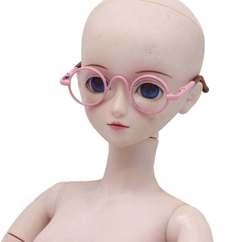 Bjd 6.5cm runde briller 1/3 60cm bjd msd sd dukke solbriller gratis forsendelse: Lyserød